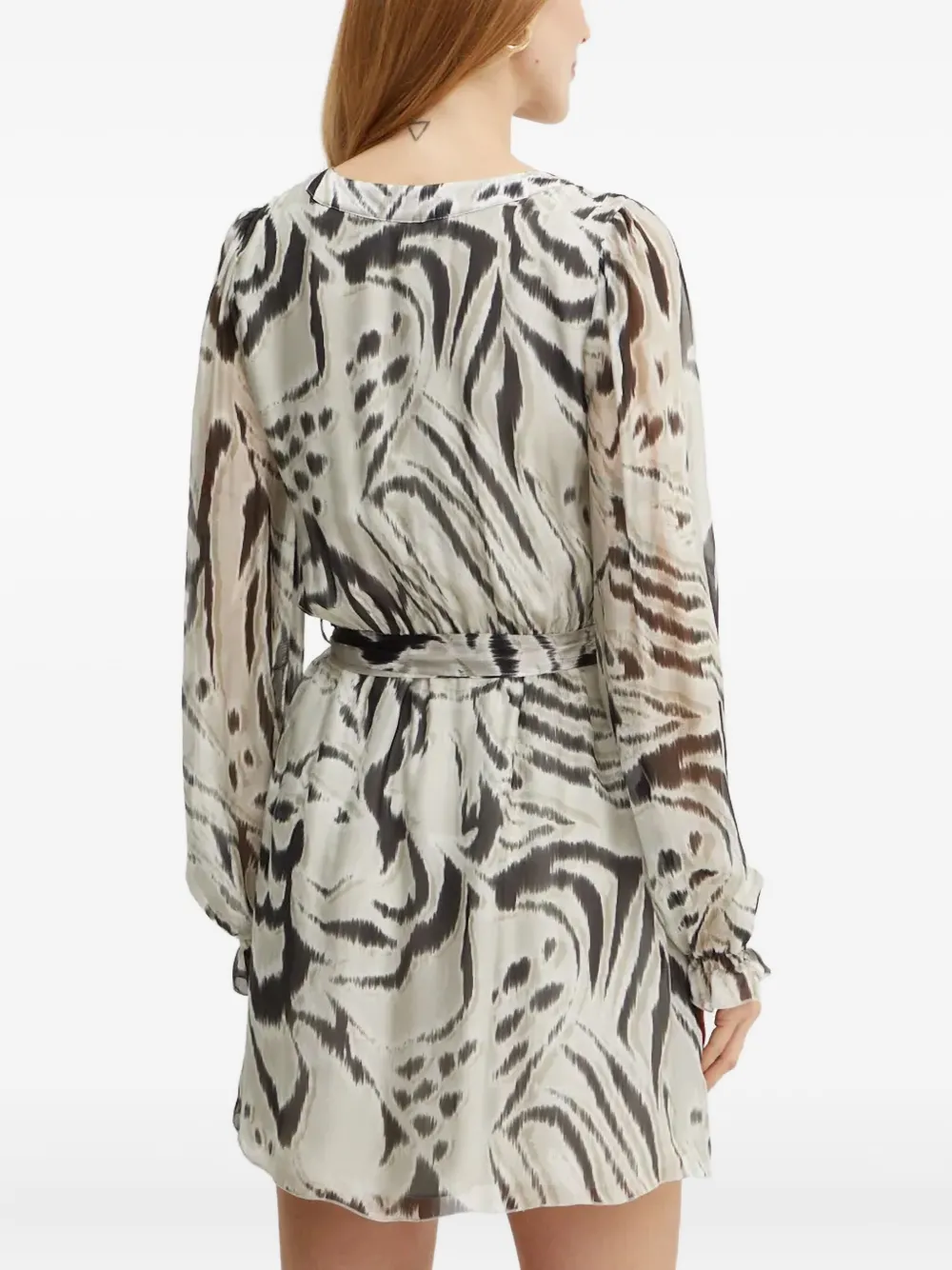 GUESS USA Mini-jurk met zebraprint en ceintuur Beige