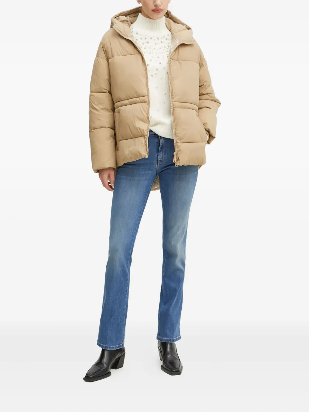 GUESS USA Donsjack met capuchon Beige