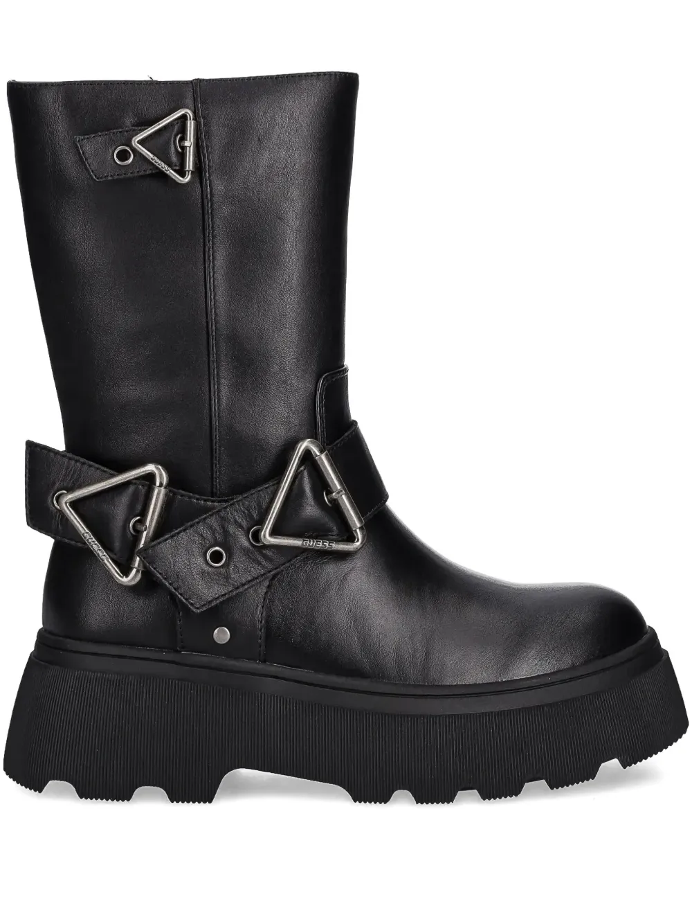 Guess Usa Buckle-strap Boots In Black