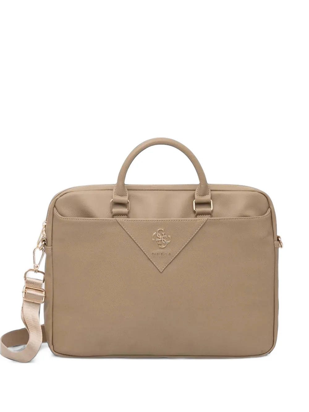 GUESS USA logo-plaque laptop bag - Tons neutres GUESS USA logo-plaque laptop bag - Tons neutres