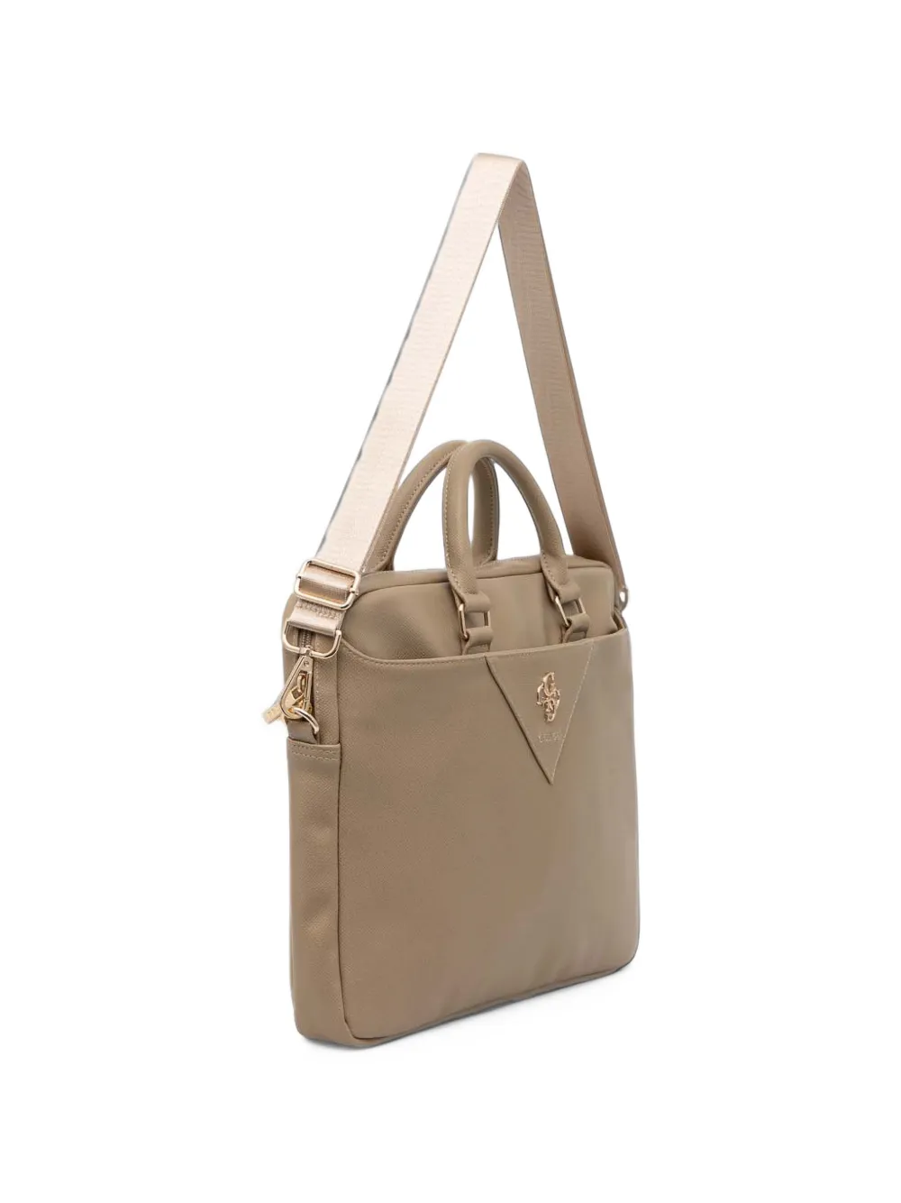 GUESS USA logo-plaque laptop bag Beige