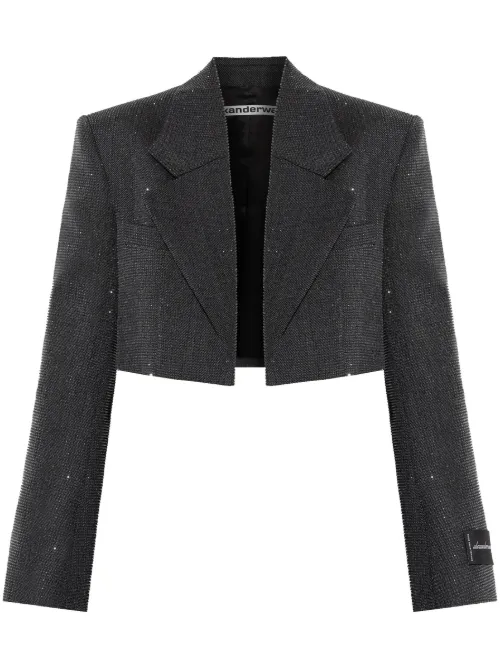 Blazer en laine à coupe crop - Alexander Wang - Modalova