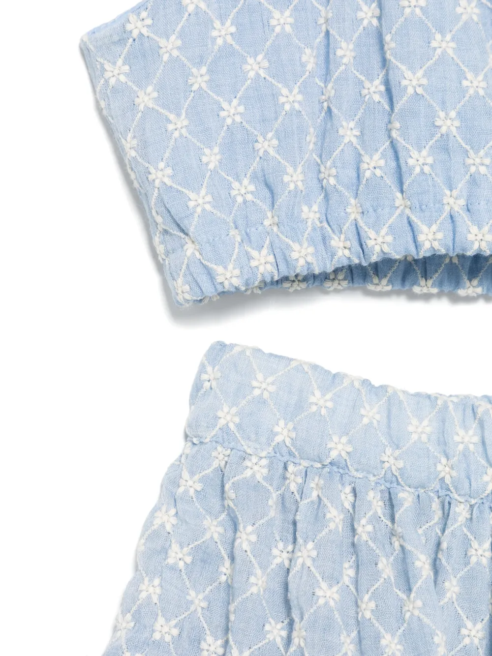 Lapin House Rok set met geborduurde bloemen Blauw