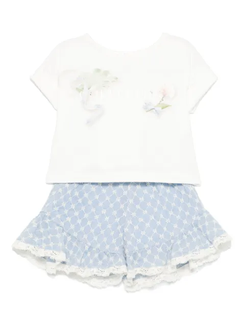 Lapin House set de shorts con bordado floral