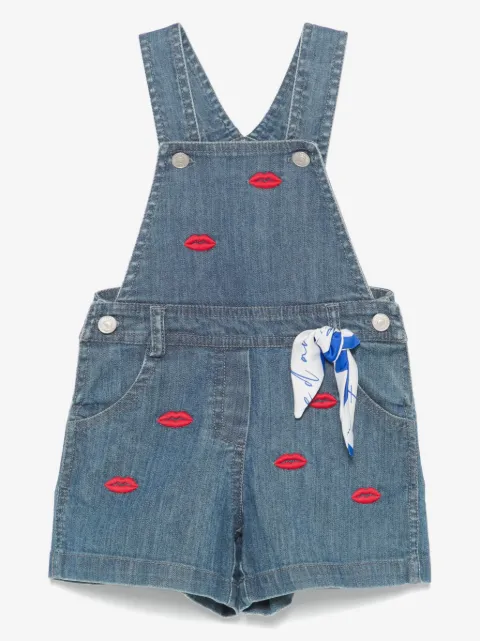 Lapin House lips-embroidered dungarees