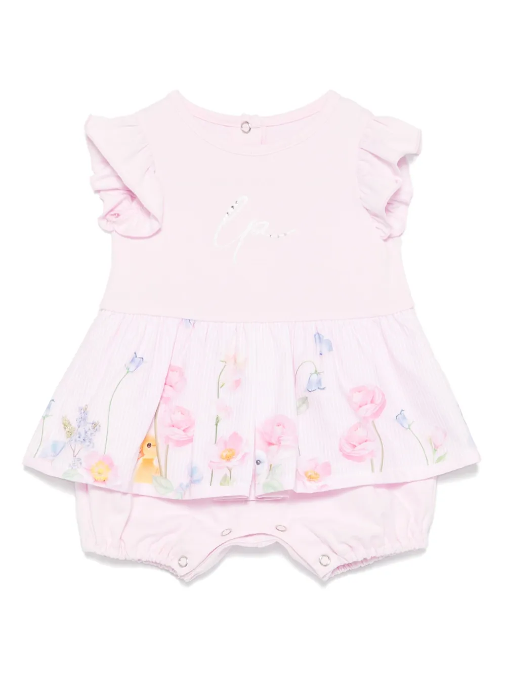 Lapin House Romper met bloe print Roze