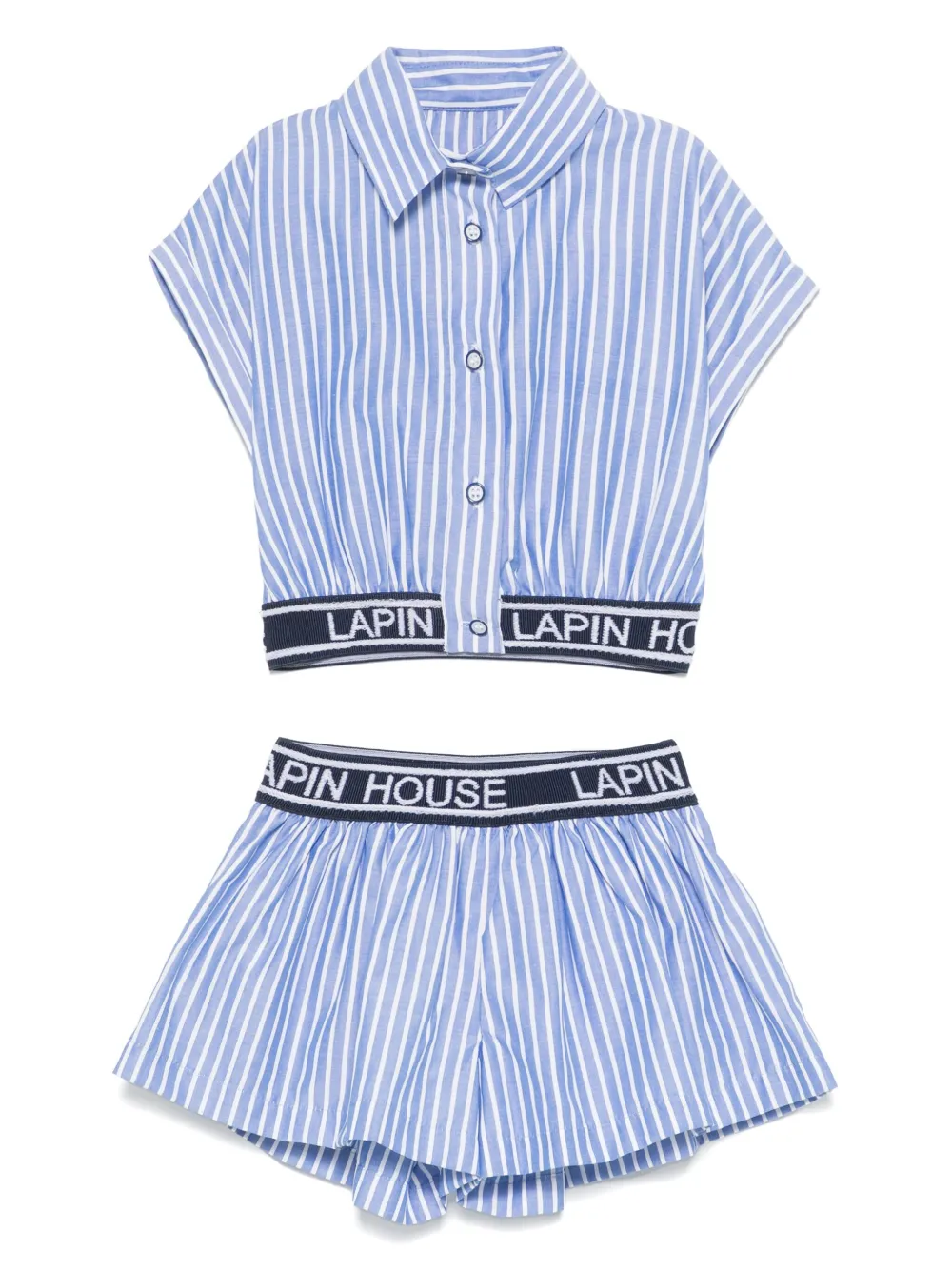 Lapin House Gestreepte shorts set Blauw