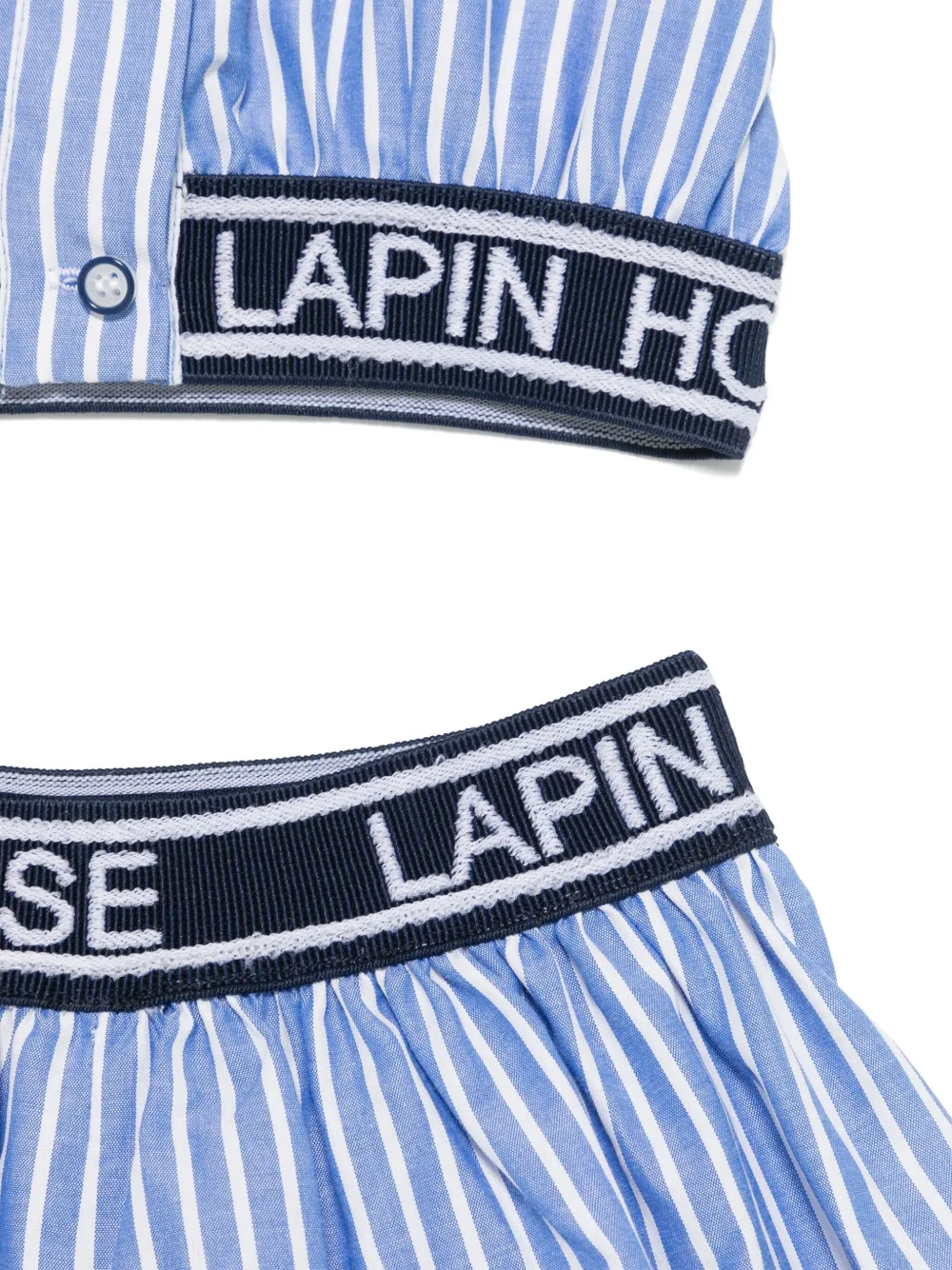 Lapin House Gestreepte shorts set Blauw