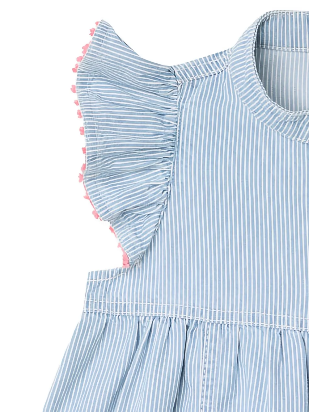 ZIMMERMANN Kids Wylie denim jurk met ruches Blauw