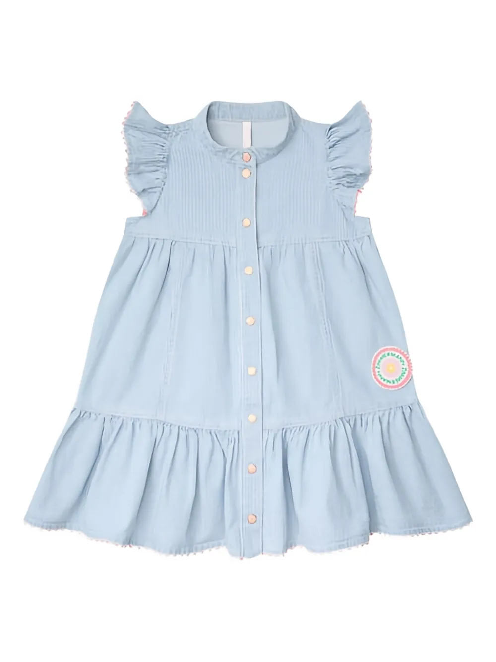 ZIMMER N Kids Wylie denim jurk met ruches Blauw