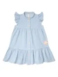 ZIMMERMANN Kids Wylie ruffled denim dress - Blue