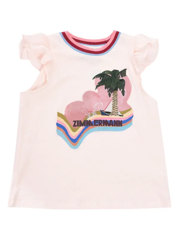 ZIMMERMANN Kids Everley T-shirt Pink FARFETCH AU