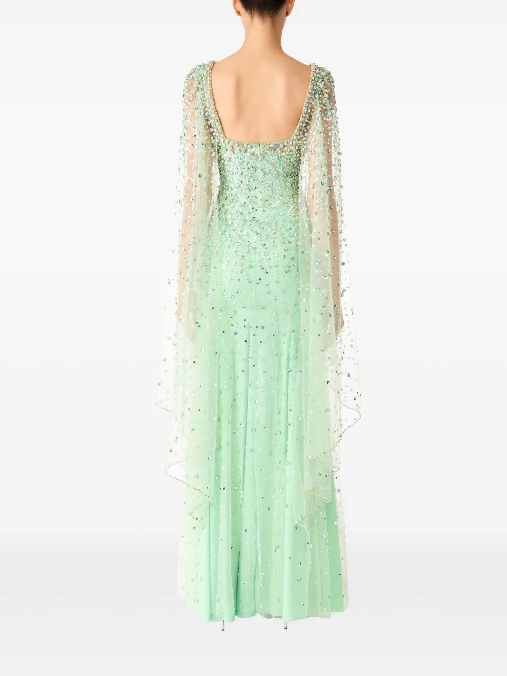 Shop Jenny Packham Angel Wing Dress In Green