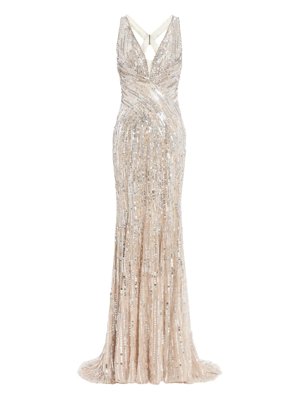 Jenny Packham Avondjurk verfraaid met pailletten Beige
