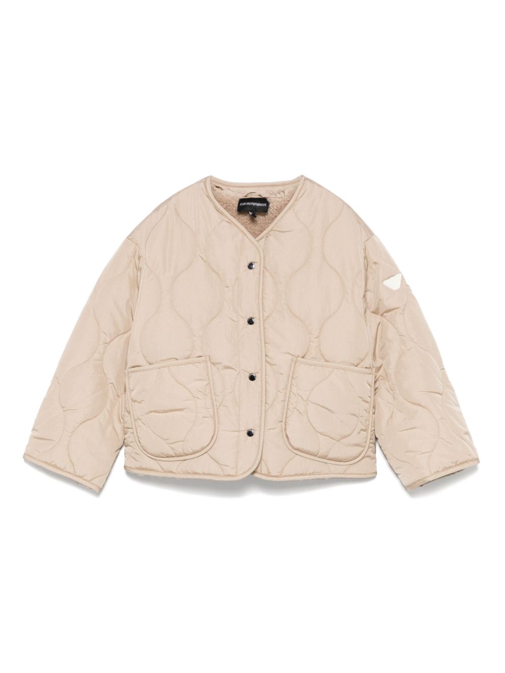 Emporio Ar i Kids Gewatteerd donsjack Beige