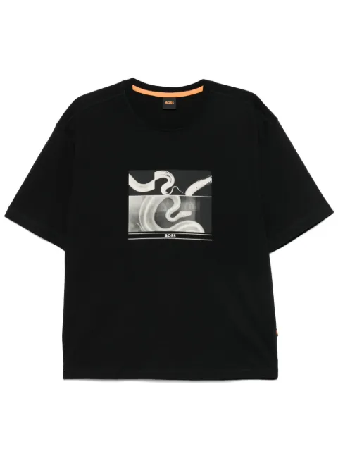 BOSS snake-print T-shirt