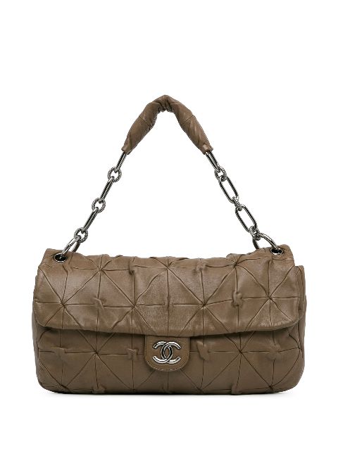 Cheap HOT SALE CHANEL 2008-2009 Jumbo Quilted Lambskin Origami Soft Squares Flap shoulder bag Women