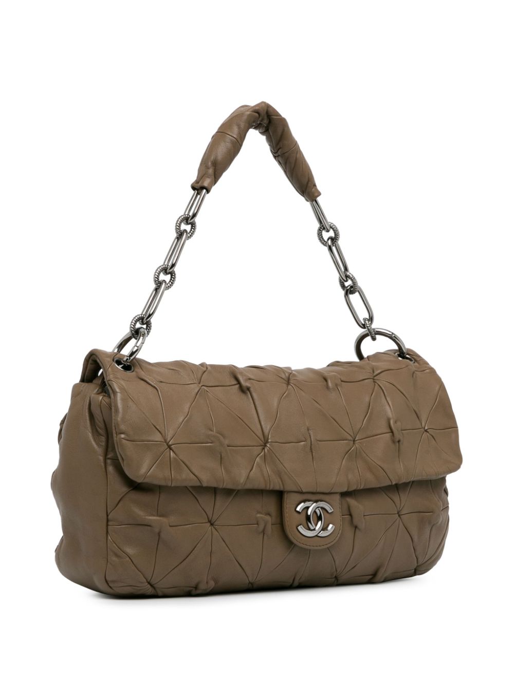 CHANEL Pre-Owned 2008-2009 Jumbo Quilted Lambskin Origami Soft Squares Flap shoulder bag - Bruin