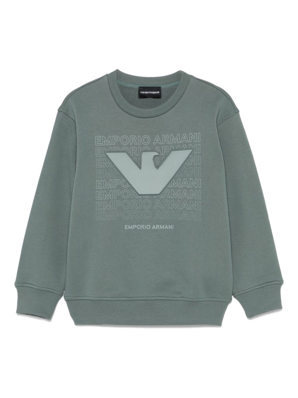 Emporio Ar i Kids Sweater met logo-reliëf Groen