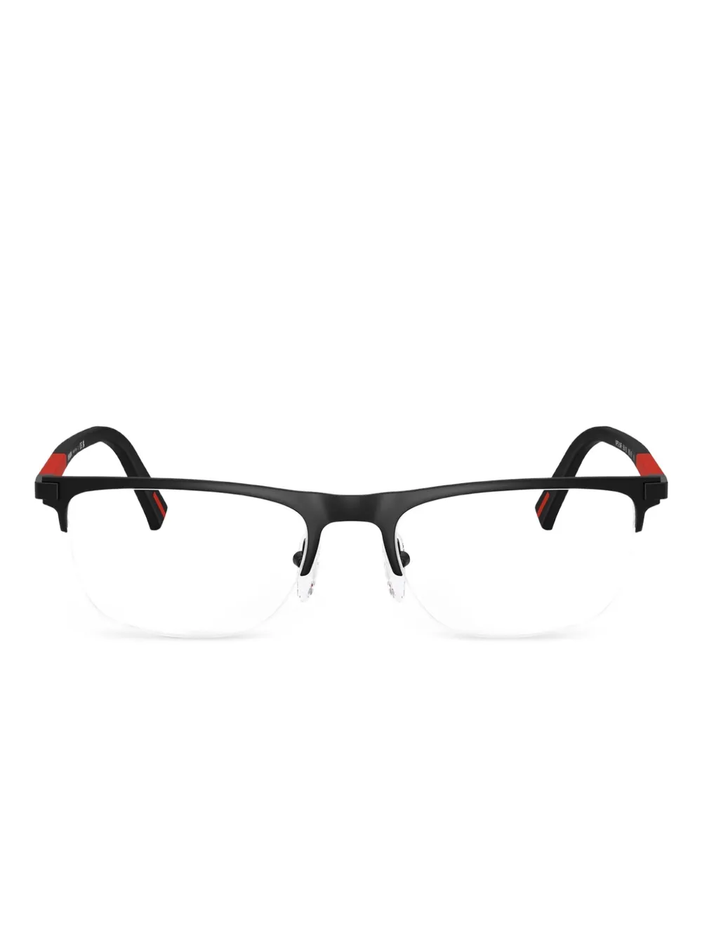 Prada Linea Rossa 长方形半镜框眼镜 | 黑色 | Image 1