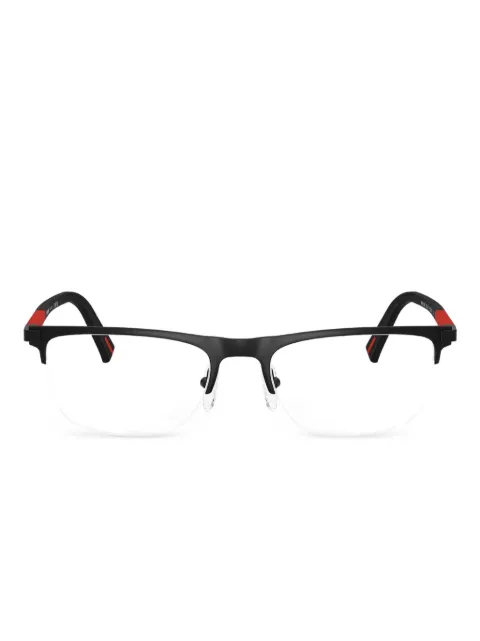 Prada Linea Rossa lentes con media armazón rectangular