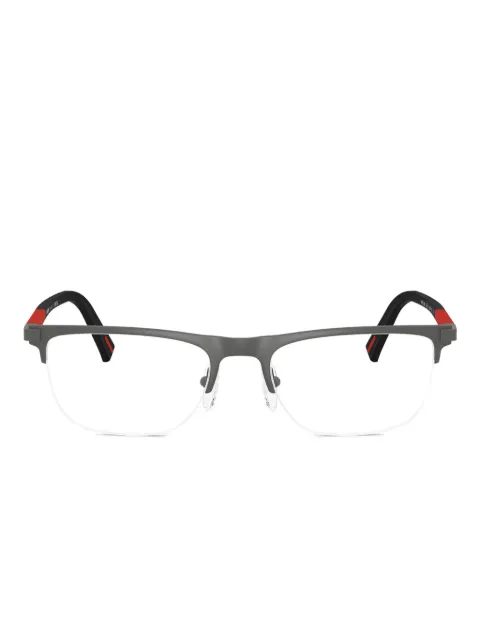 Prada Linea Rossa lentes con media armazón rectangular