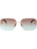 Bvlgari rimless square-frame sunglasses - Gold