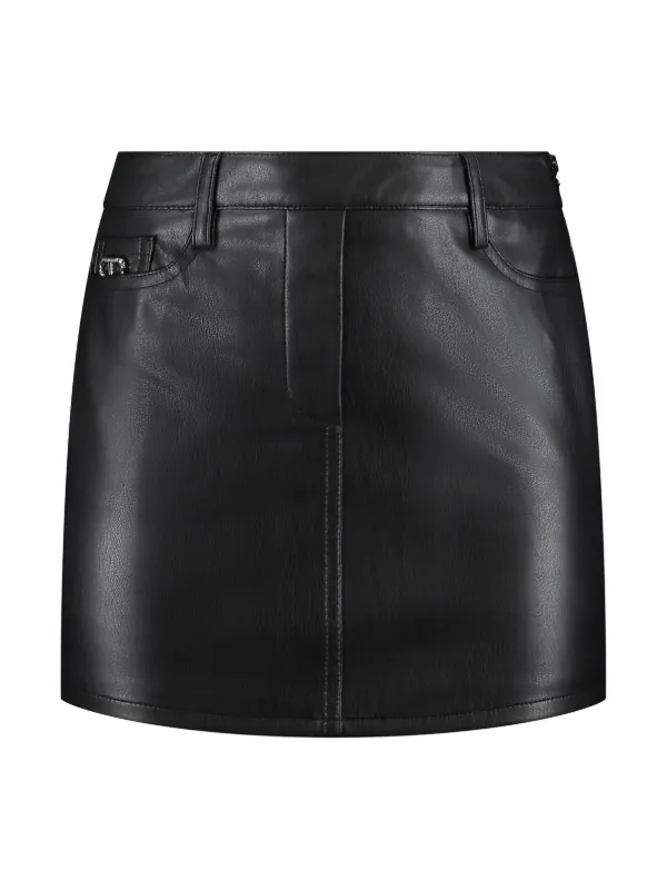ミニスカート TWINSET FW23 Embroidery skirt (232TP3661S17912 00107) Full sequin short skirt with embroidery Woman, Black