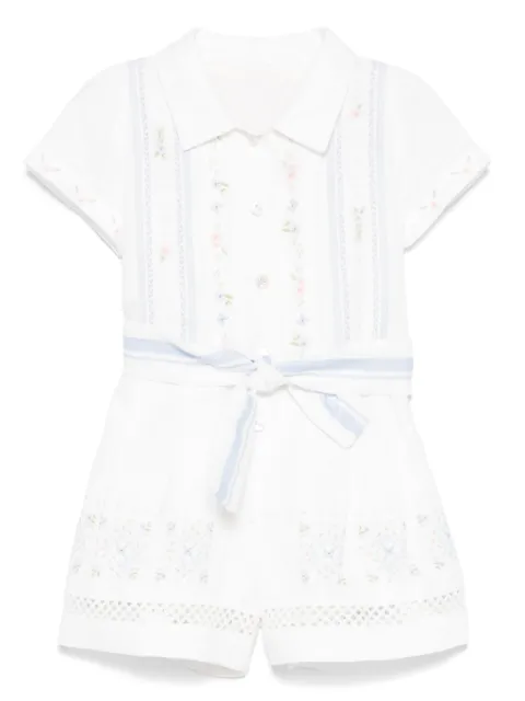 Lapin House jumpsuit corto con bordado floral