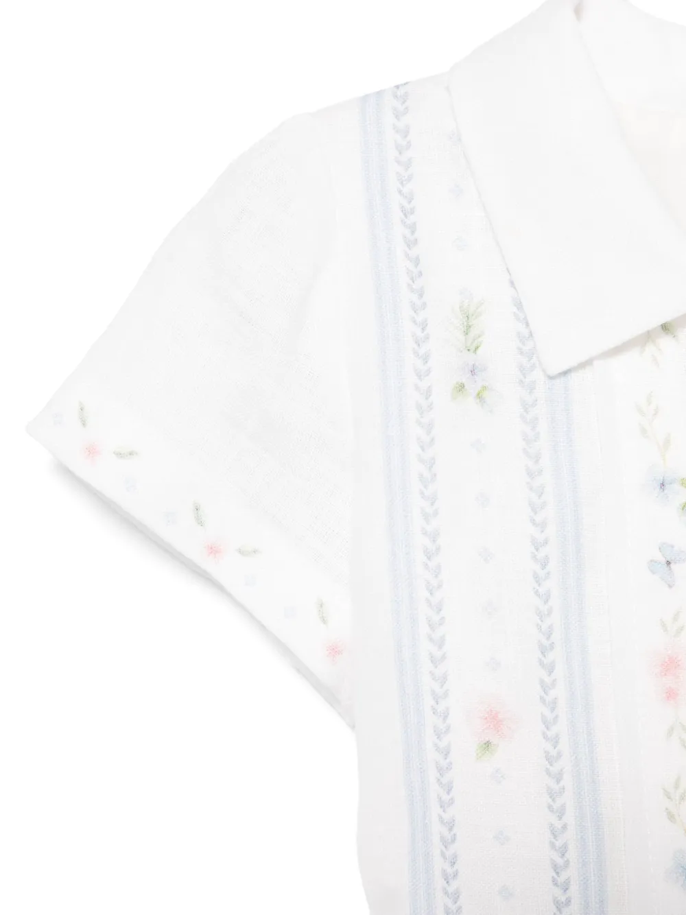 Lapin House Playsuit met geborduurde bloemen Wit