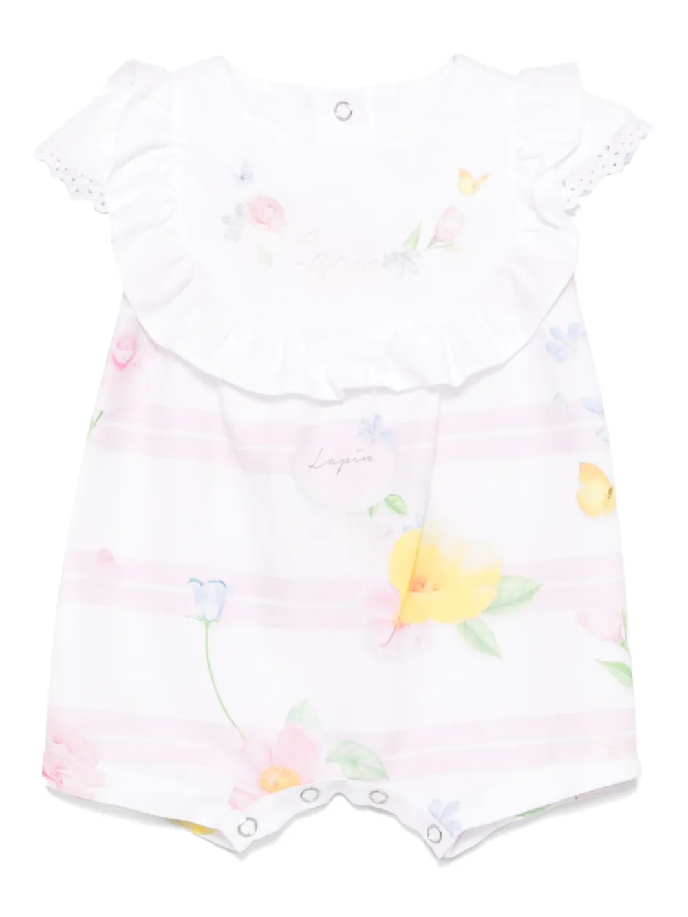 Lapin House Romper met bloe print Wit