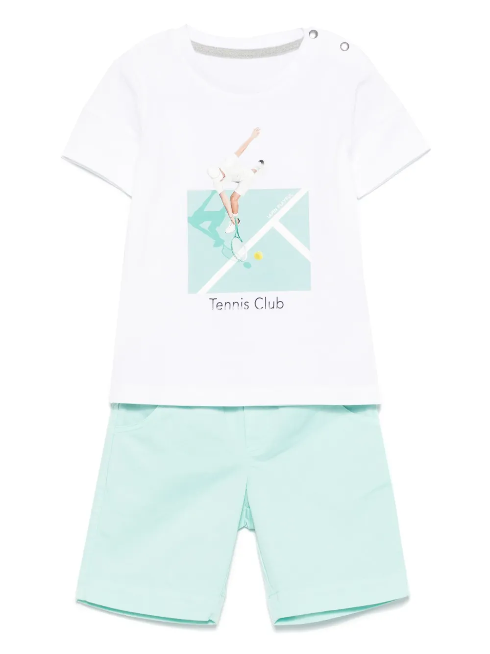 Lapin House gabardine-weave shorts sets | Green | Image 1