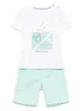 Lapin House gabardine-weave shorts sets - Green