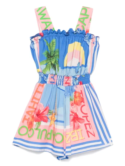 Lapin House graphic-print playsuit 