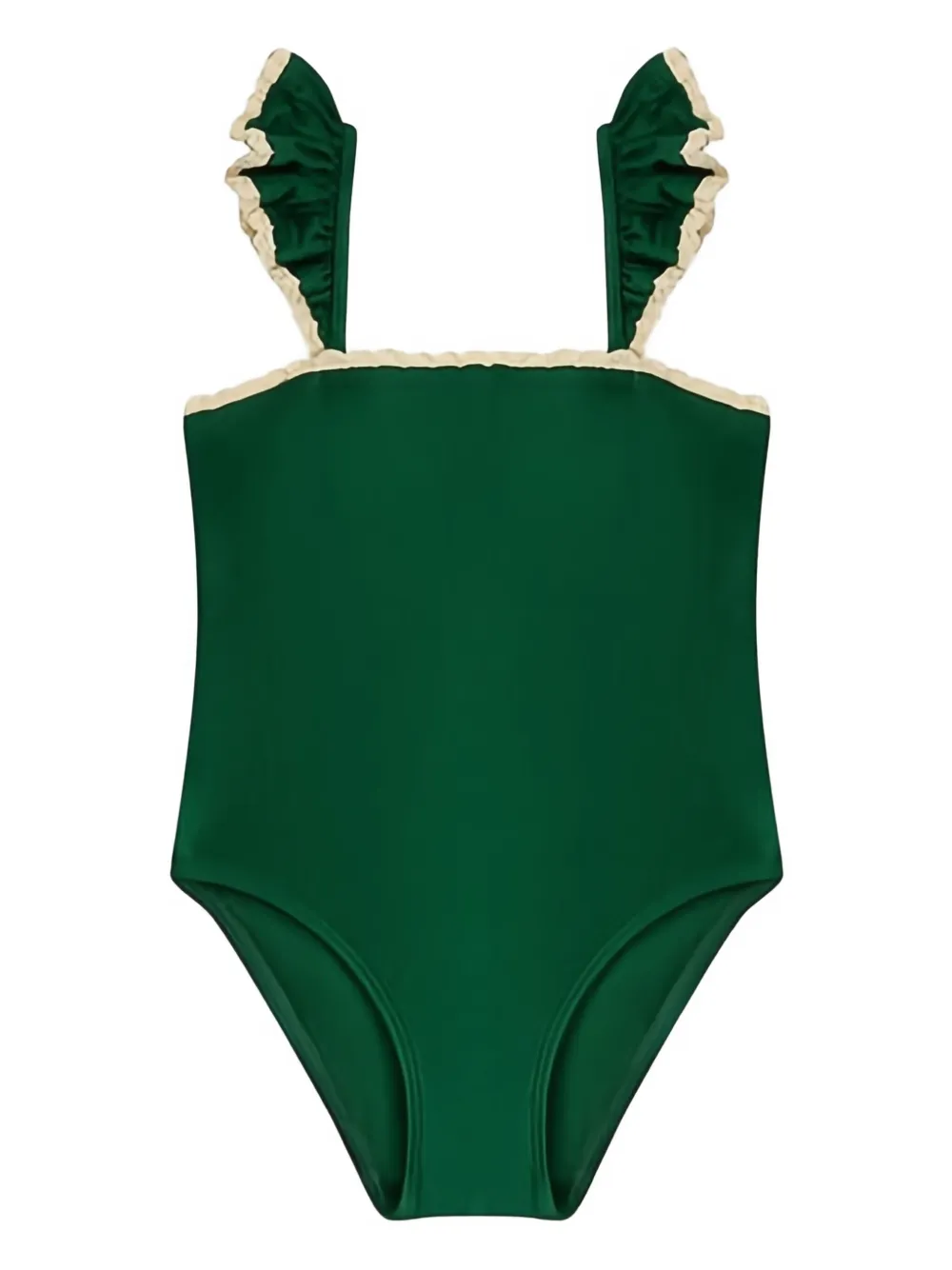 ZIMMER N Kids ruffled shoulder swimsuit Groen