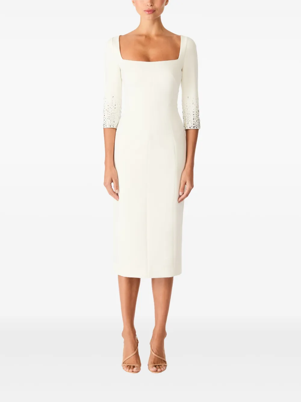 Jenny Packham Rosebud midi dress - Wit