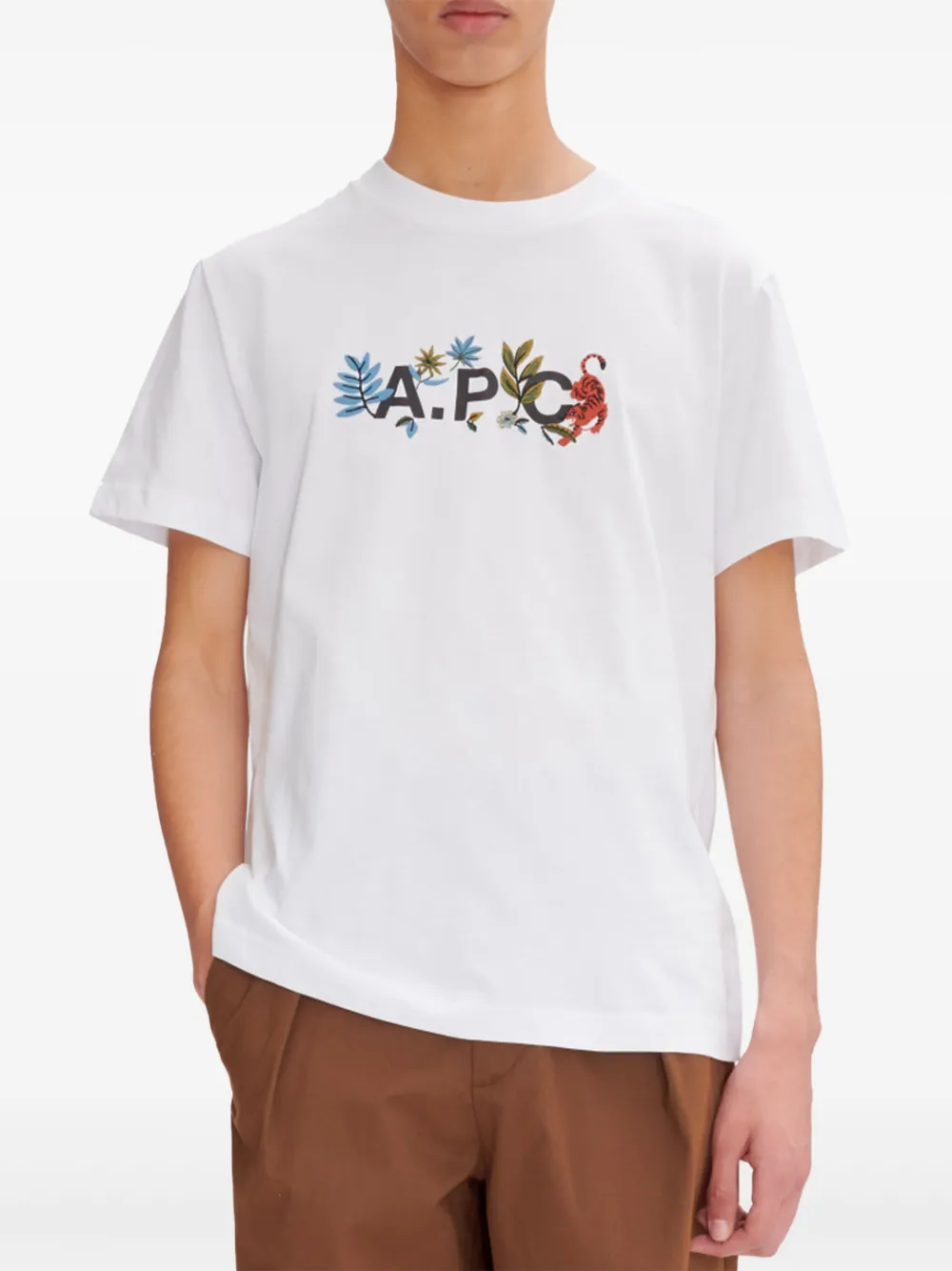 A.P.C. T-shirt met logoprint Wit