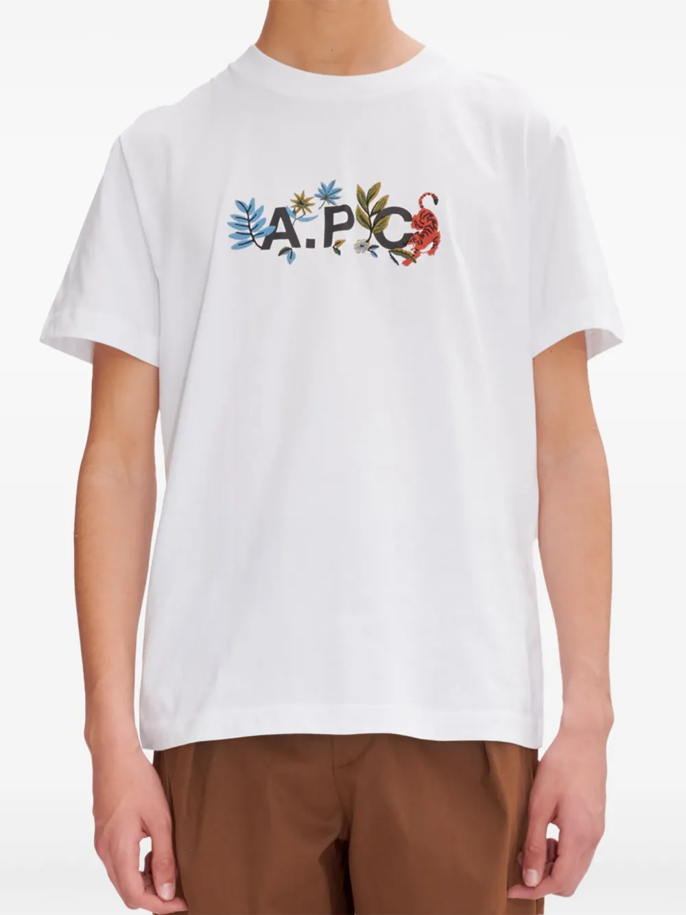 A.P.C. T-shirt met logoprint Wit