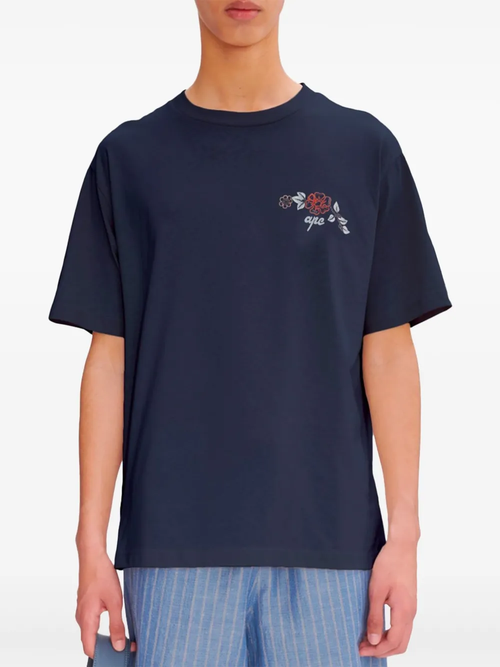 A.P.C. T-shirt met logoprint Blauw