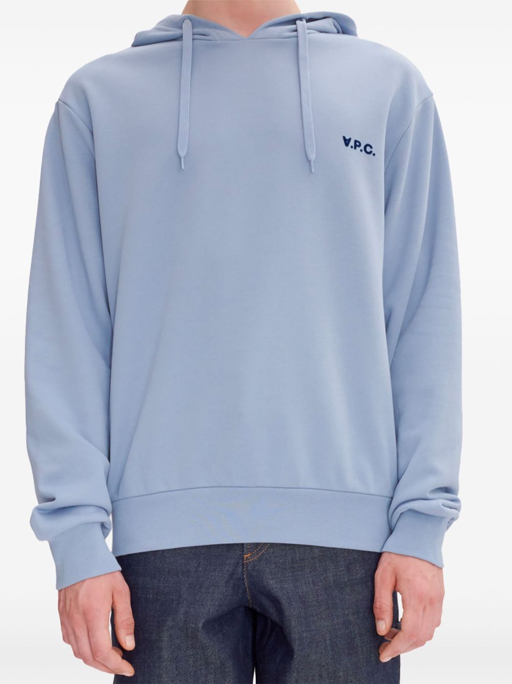 A.P.C. logo-print hoodie - Blauw