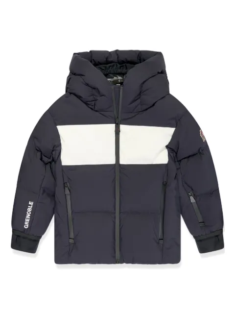 Moncler Enfant chamarra capitonada con logo estampado