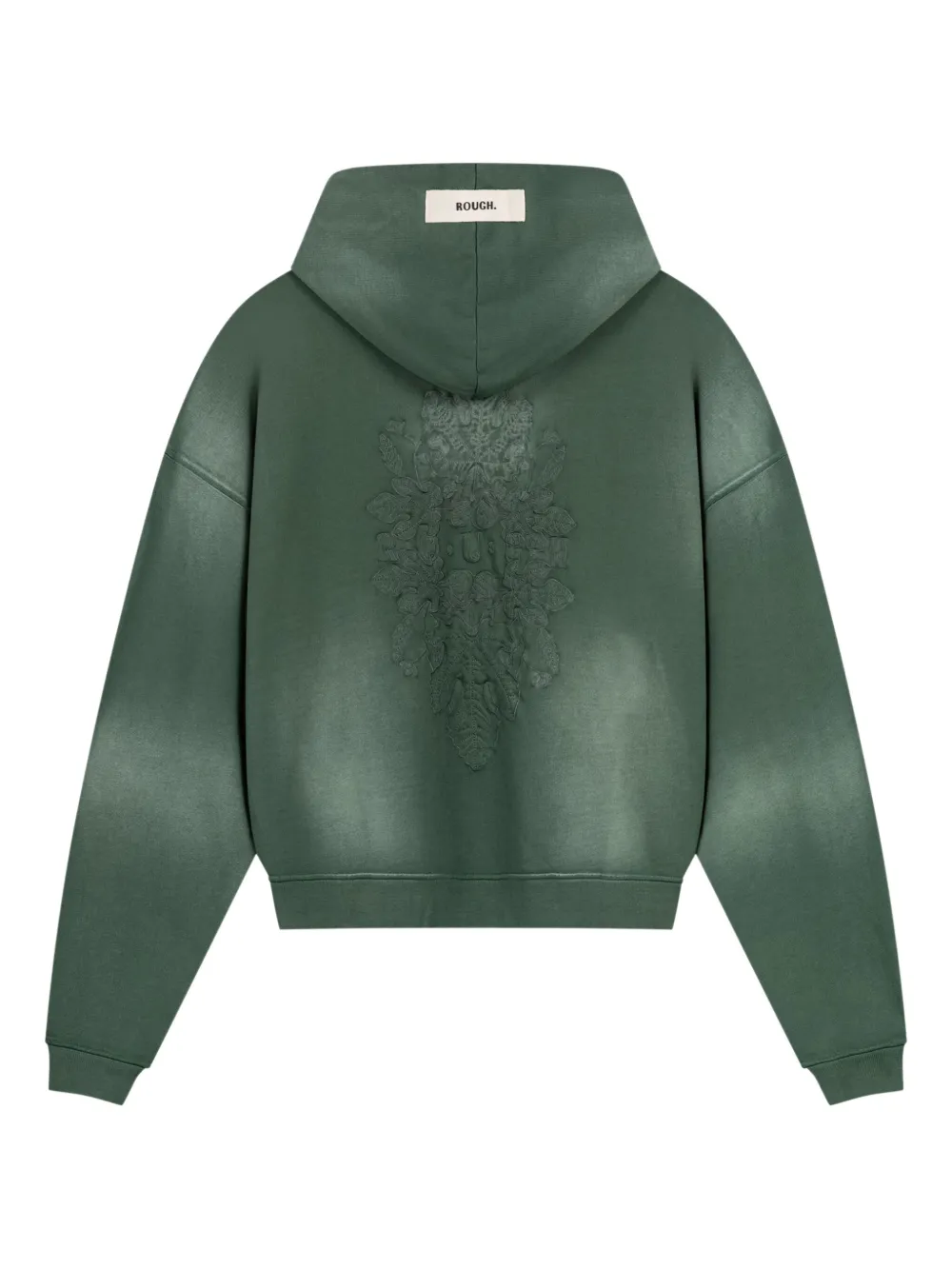 ROUGH. Hoodie met borduursel - Groen