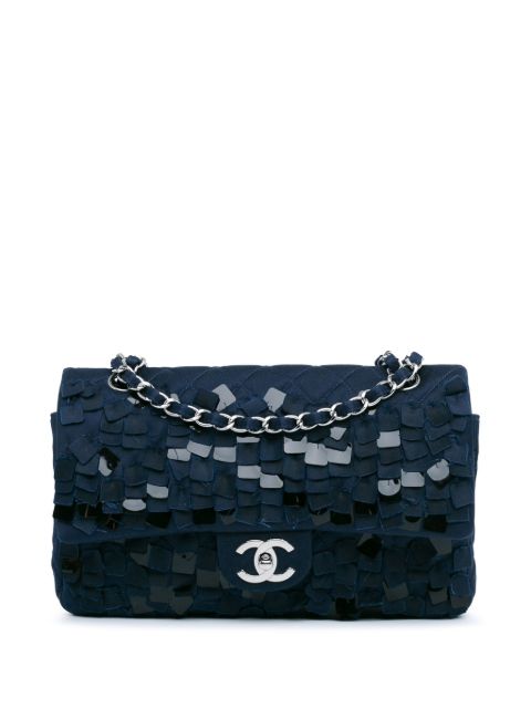 CHANEL Pre-Owned 2006-2008 Medium Classic Satin Paillette Double Flap shoulder bag WOMEN