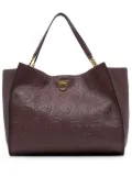 Ferragamo Pre-Owned 2021 Gancini Embossed Trifolio tote bag - Red