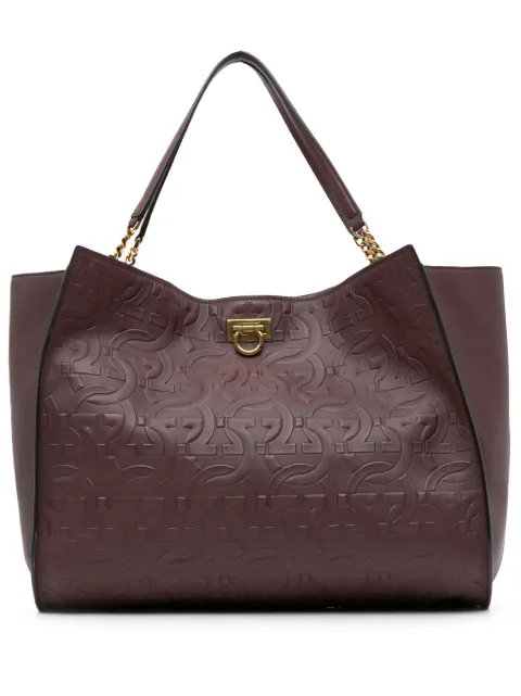 Ferragamo Pre-Owned 2021 Gancini Embossed Trifolio tote bag