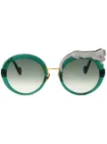ANNA-KARIN KARLSSON Rose et la Roue Crystal sunglasses - Green