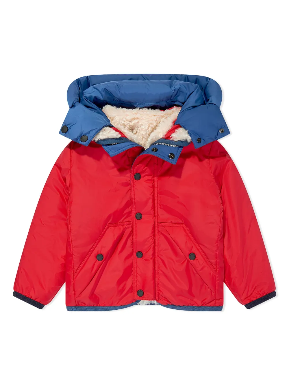 Moncler Enfant Omkeerbaar jack met badstof capuchon Beige
