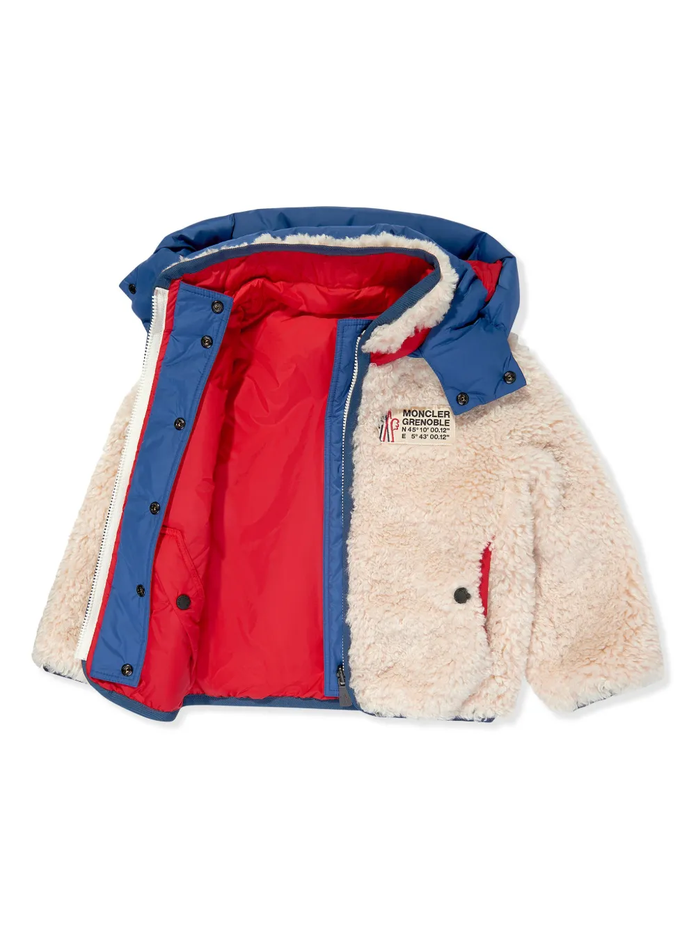 Moncler Enfant Omkeerbaar jack met badstof capuchon Beige