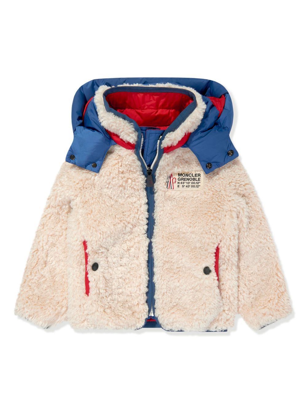 Moncler Enfant reversible teddy hooded jacket Beige