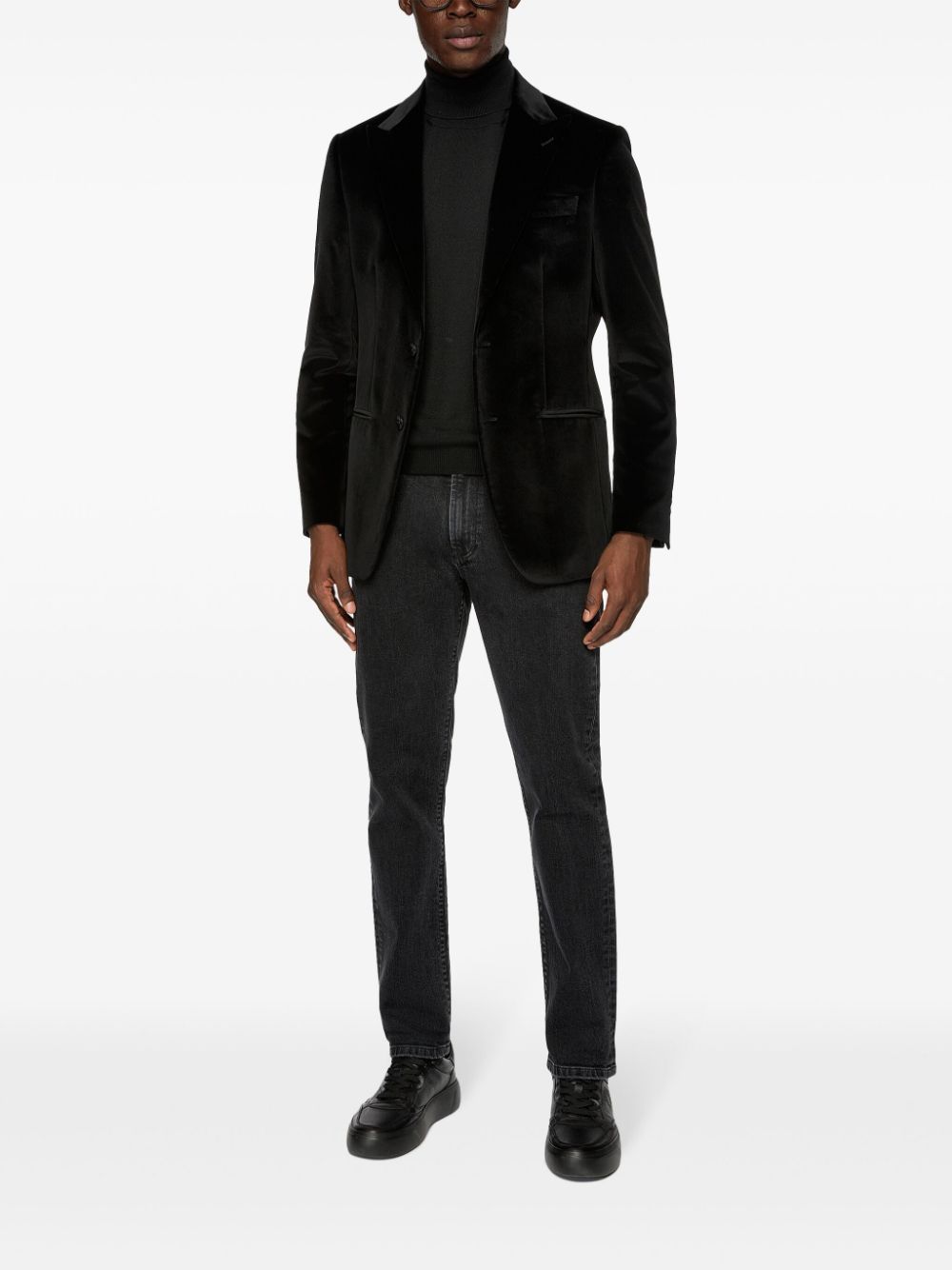 Boggi Milano velvet blazer - Zwart